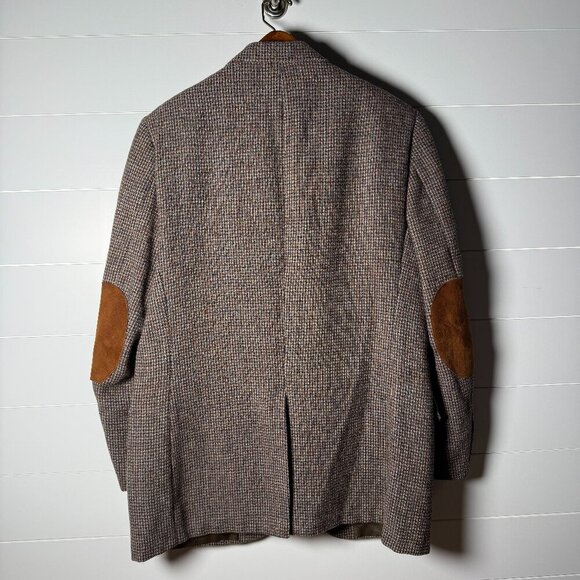Harris Tweed Blazer Mens Brown Beige Pure Scottish Wool Herringbone Tweed - Picture 3 of 13
